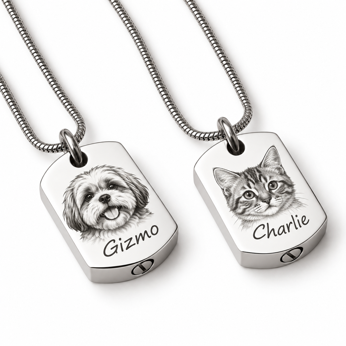 Personalized Dog Ashes Keepsake Necklace – Custom Pet Cremation Urn Memorial Necklace
