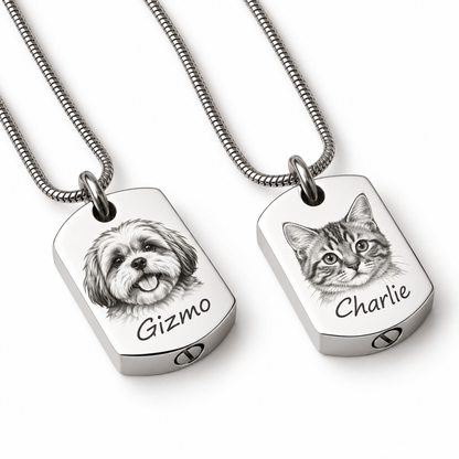 Personalized Dog Ashes Keepsake Necklace – Custom Pet Cremation Urn Memorial Necklace