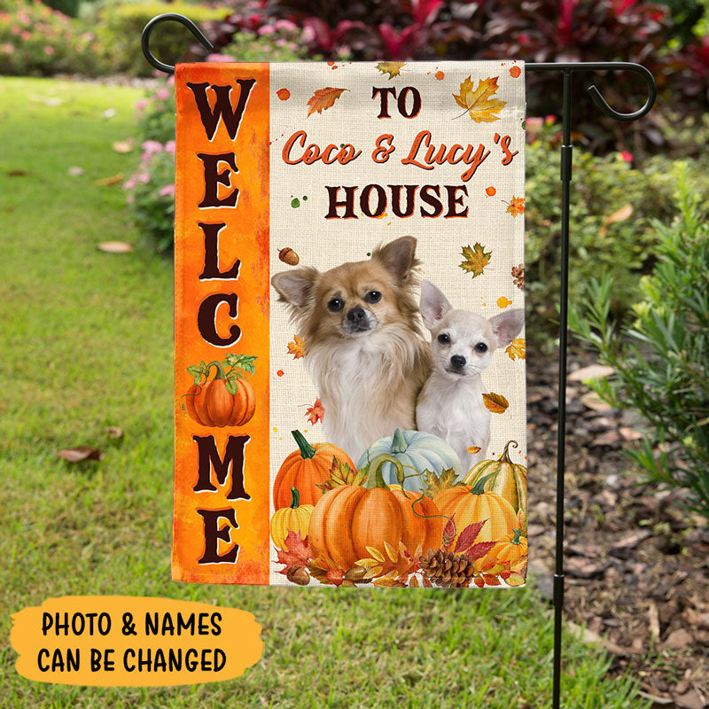 Welcome To The Pet House Fall Season, Personalized Garden Flags, Gifts For Pet Lovers, Custom Photo