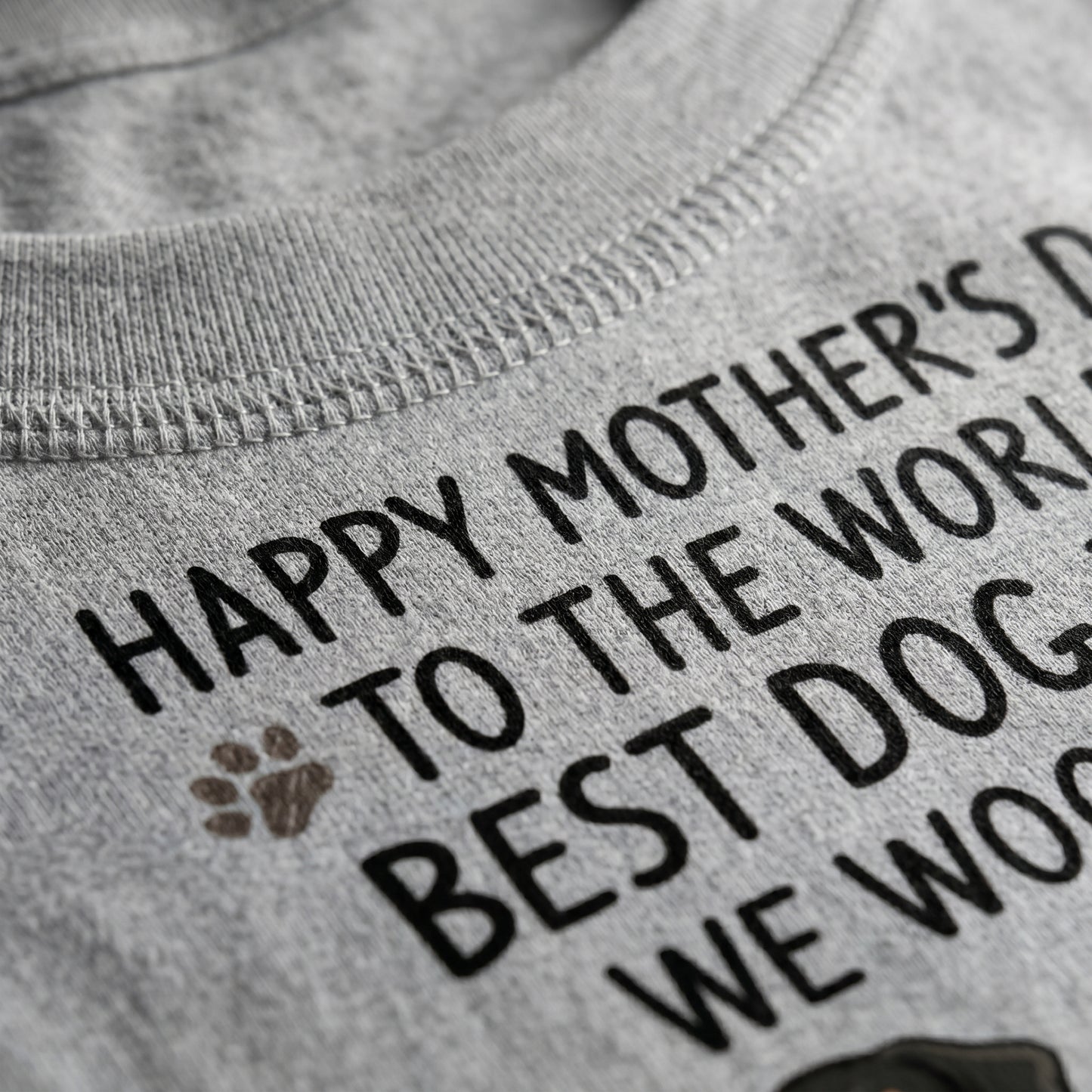 Personalized Mother's Day Dog Mom Shirt, "We Woof You", Custom Photo & Graphics