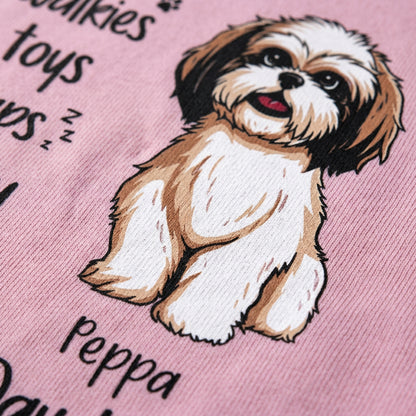 Personalized Mother's Day Dog Mom Shirt, "I Love Treats I Love Walkies", Custom Photo & Graphics