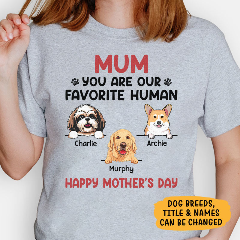 Favorite Human Personalized Dog Dad Dog Mom Shirt - Custom Graphic Tee