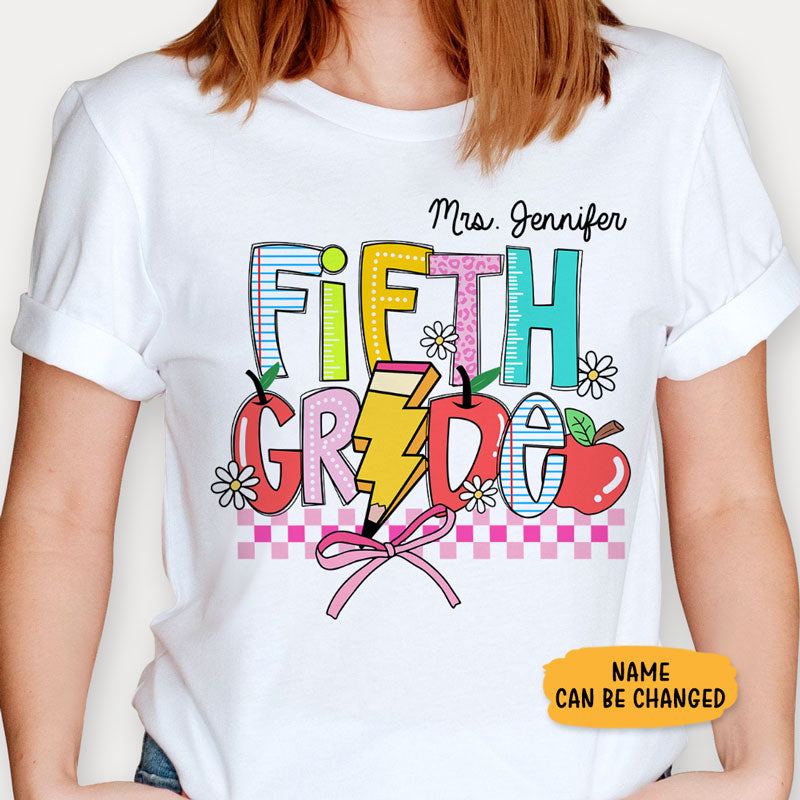 Back To School Teacher Shirt, Personalized Grade Shirt, Gifts For Teachers