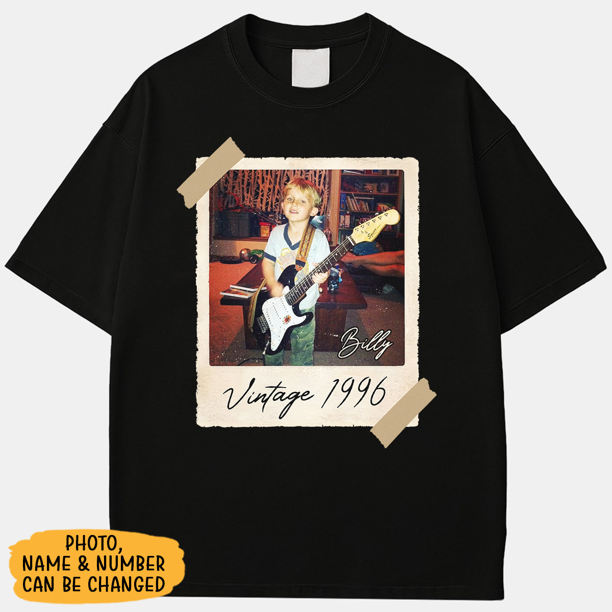 Vintage Polaroid Style Custom Photo Shirt, Washed Tee, Birthday Gift