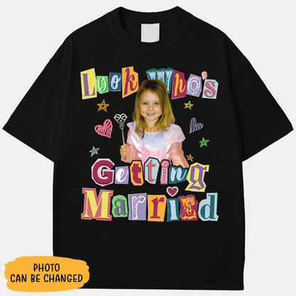 Look Who's Getting Married Style Vintage Custom Photo Shirt, Washed Tee