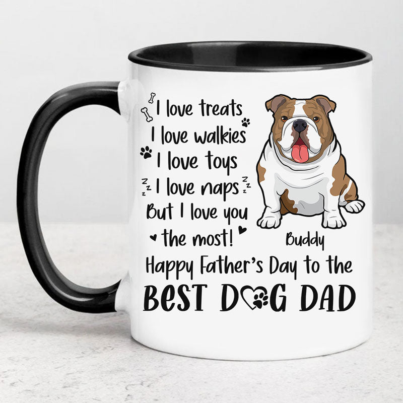 Personalized Mugs For Dog Lovers, I Love Treats I Love Walkies, Gift For Dog Dad Dog Mom
