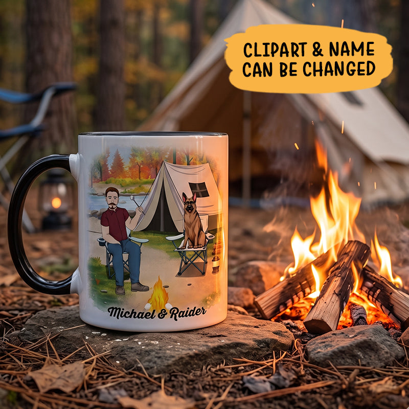Personalized Retirement Gift for Dog Dad, Custom Ceramic Mug - Retirement Plan Camping With My Dog