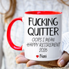 Personalized Retirement Coffee Mug, Quitter I Mean Happy Retirement Gift