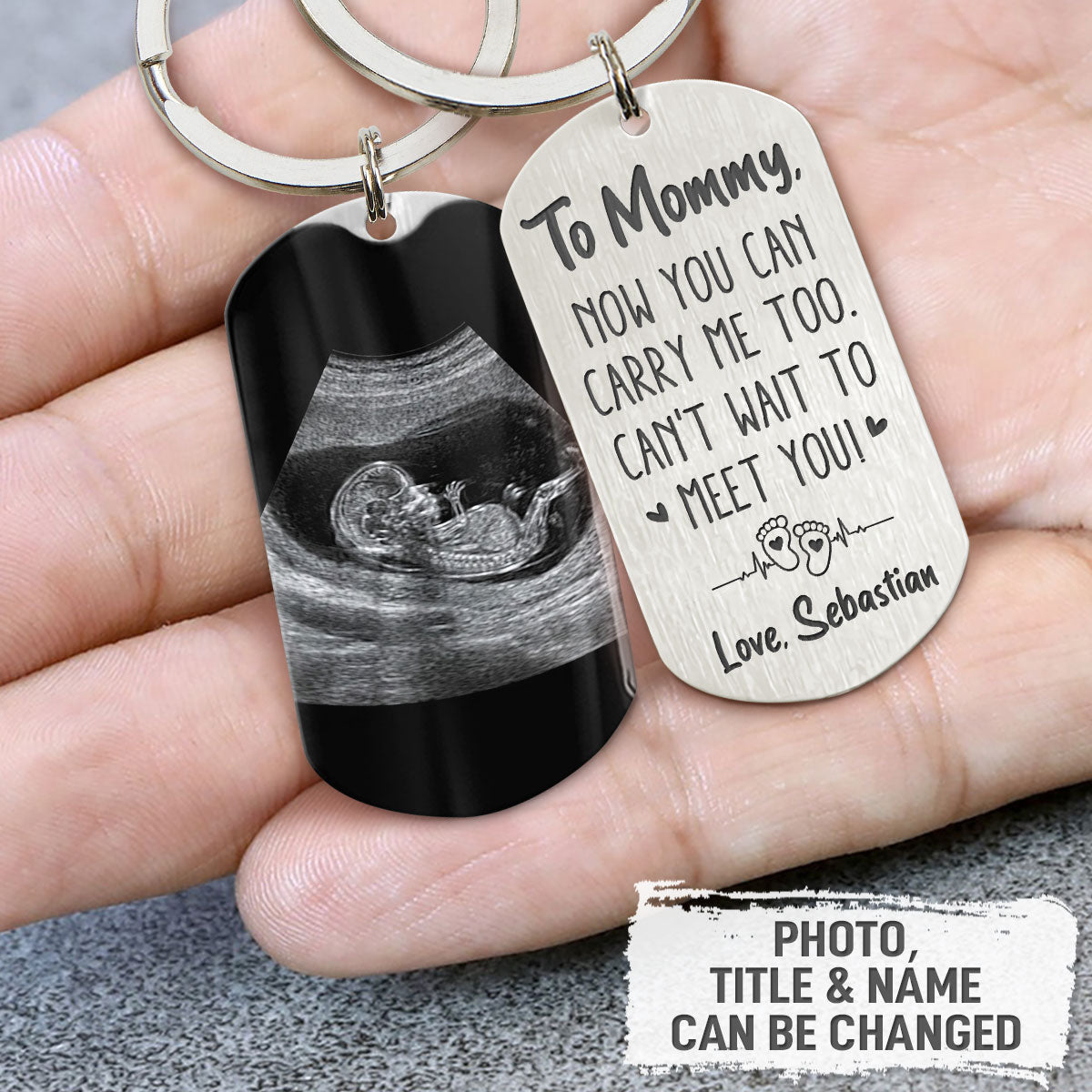 Now You Can Carry Me, Personalized Keychain, Gifts For Him, Custom Photo Gifts for Expecting Dads