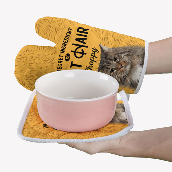 Secret Ingredient Cat Hair - Personalized Baking Oven Mitts & Pot