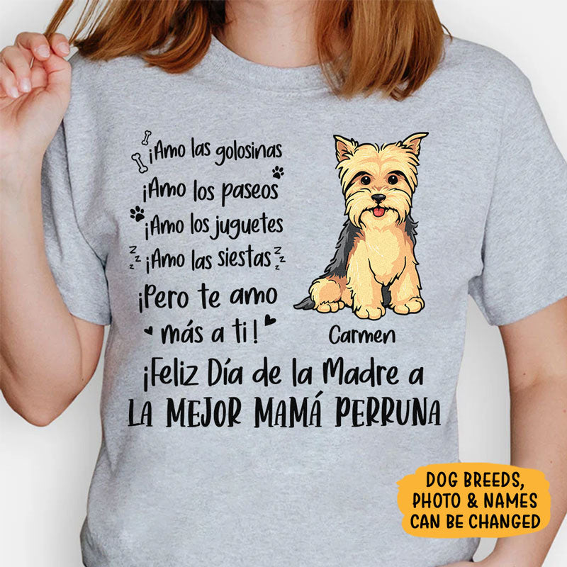 Camiseta Personalizadas, ¡Amo las golosinas ¡Amo los paseos, Spanish Espanol Shirt, Regalos Para Amantes de los Perros, T Shirts Para Crea