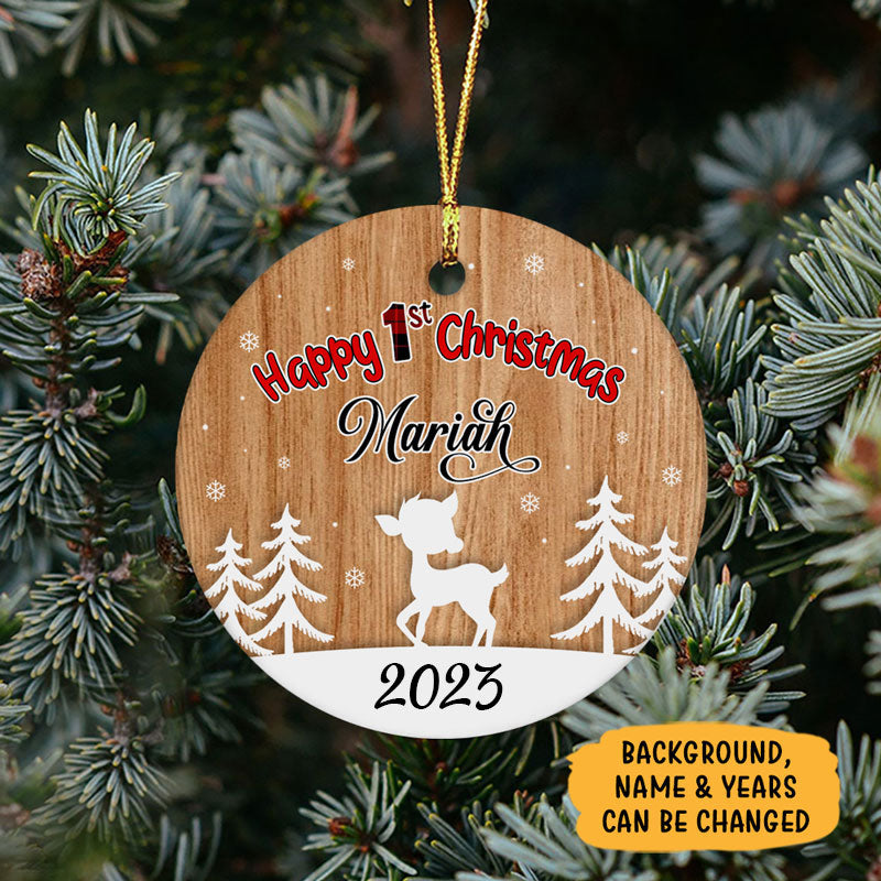 Happy First Christmas, Baby's First Christmas, Personalized Christmas Ornaments, Custom Ornament For Baby