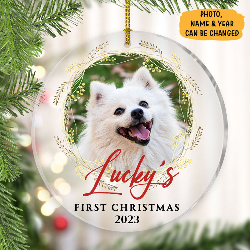 First Christmas, Personalized Shape Ornaments, Gift for Dog Lovers, Custom Photo