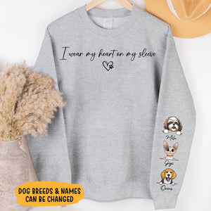 Wear My Heart On My Sleeve, Personalized Sweatshirt With Sleeve Imprint, Gifts For Mother's Day