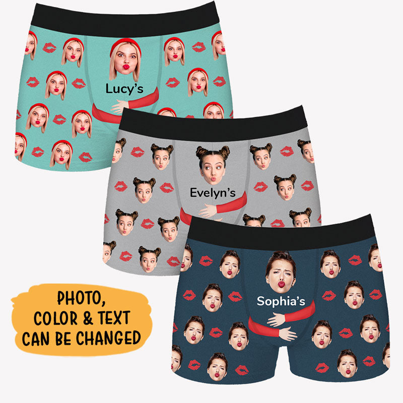 It's Mine, Personalized Boxer, Funny Gift For Him, Custom Photo