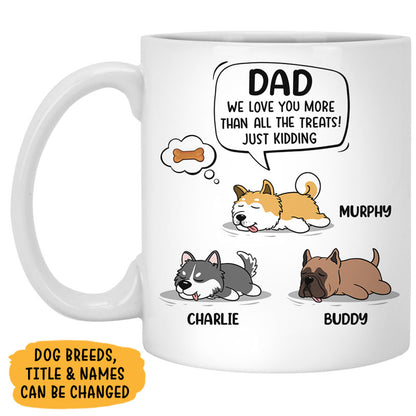I Love You More Than All The Treats, Personalized Accent Mug, Gift For Dog Lovers