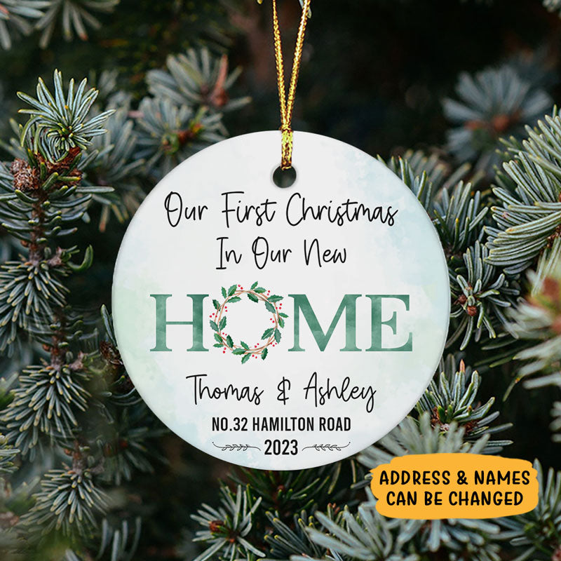 First Christmas In Our New House, Personalized Christmas Ornaments, Custom Holiday Gift