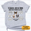 5 Dinge, Die Du über Diese Frau Wissen Solltest, German Version Personalized Shirt, Custom Gifts For Dog Lovers, Individuelles Shirt Für Hundefreunde, Personalisierte Geschenke