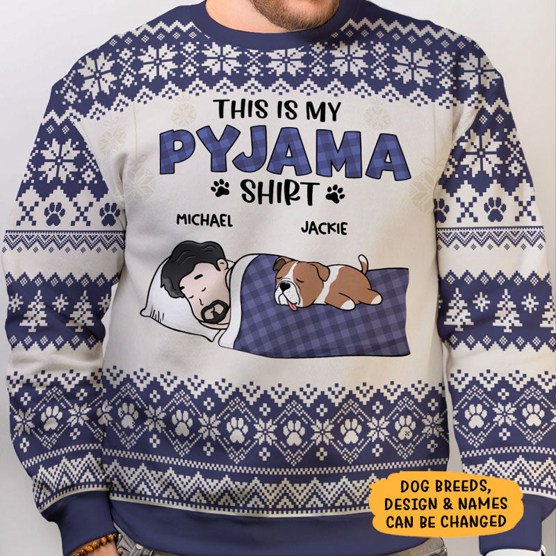 This Is My Pyjama Shirt, Personalized All-Over-Print Sweater, Kid Sweatshirt, Ugly Sweater, Gift For Dog Lovers