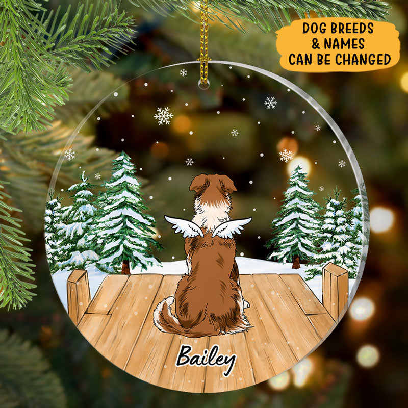Christmas Dog Clear Ornament, Personalized Shape Ornament, Gift For Dog Lovers