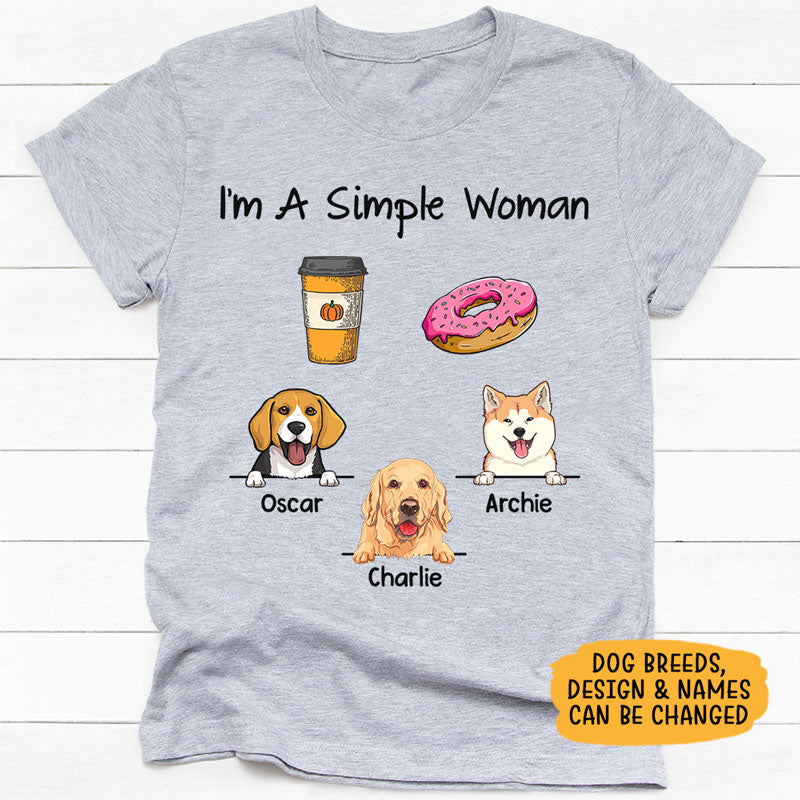 Gift Combo I'm A Simple Woman, Personalized Shirt And Mug, Gifts For Dog Lovers, Birthday Gift