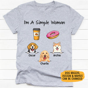 Gift Box I'm A Simple Woman, Personalized Shirt And Mug, Gifts For Dog Lovers
