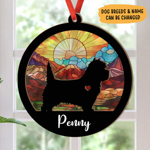 Dog Memorial Ornament, Personalized Memorial Suncatcher, Memorial Ornament For Loss Of Dog