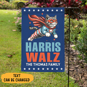 Super Hero Cat Harris Walz, Personalized House Flag, Kamala Harris Flag, Vote Kamala, Election 2024