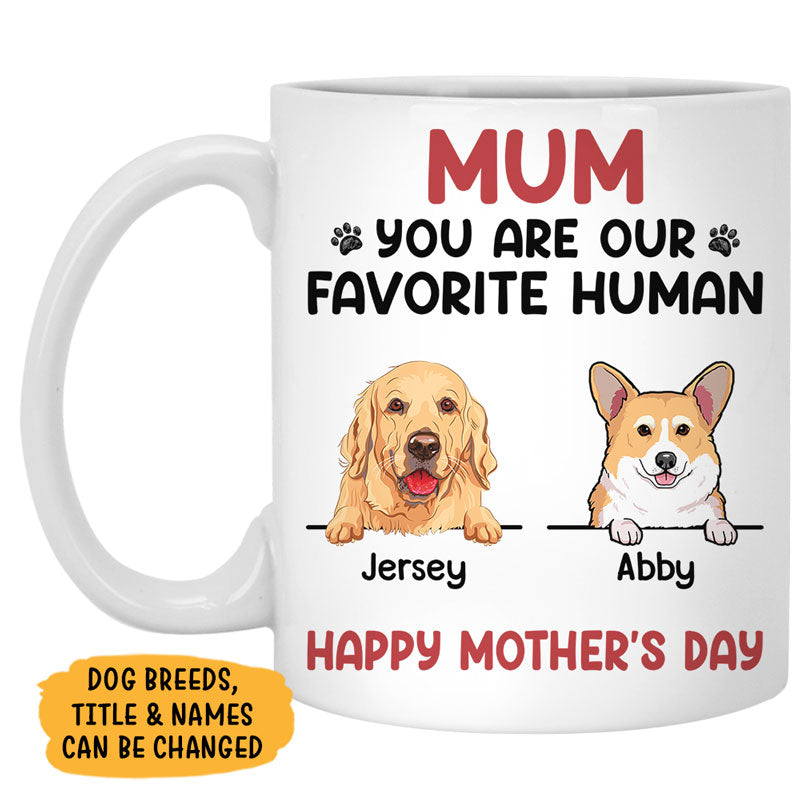 You Are My Favorite Human, Personalized Accent Mug, Gifts For Dog Lovers