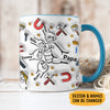 Happy Father's Day 2026 Dad Fist Bump Wrap Mug, Personalized 3D Inflated Effect Mug, Father's Day Gift