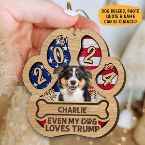 Dog Jingle Paw Trump, Christmas Shaped Ornament, Custom Gift for Dog Lovers, Trump Ornament, Election 2024