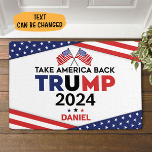 Trump Take America Back, Personalized Doormat, Home Decoration For Trump Fans, Election 2024