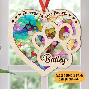 Forever In Our Hearts, Personalized Suncatcher Ornament, Car Hanger