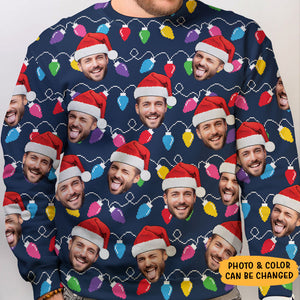 Custom Face Christmas Family, Personalized All-Over-Print Sweatshirt, Ugly Sweater, Custom Photo