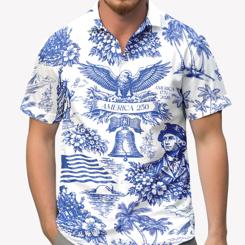 Vintage Style America 250th Commemorative Shirt, 250th Anniversary Of The USA Hawaiian Shirt