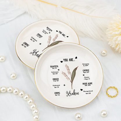 Christian Jewelry Dish, Bible Verse Ring Dish, Trinket Tray, Religious Gift for Women, Christian Decor, Gift for Mom