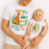 Personalized Our First Father's Day 100% Cotton T-shirt Baby Bodysuit with Name and Year Birthday Gift for Baby Daddy