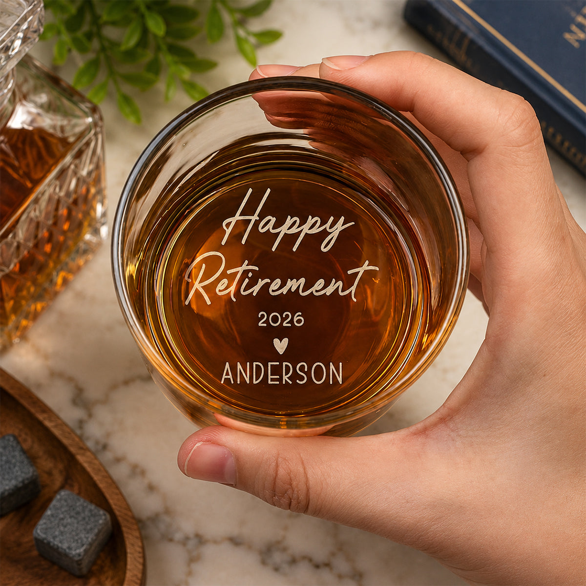 Every Sip It's Not My Problem Anymore, Customized Name Engraved Rock Glass, Retirement Gifts
