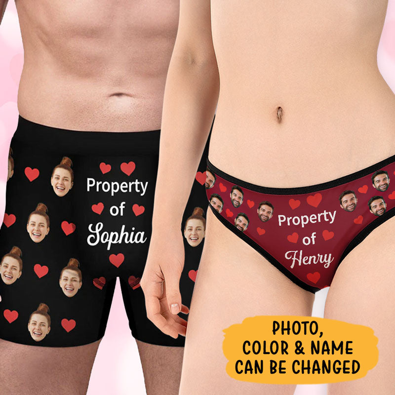 Property Of Wife, Personalized Boxer, Funny Gift For Him, Custom Photo
