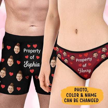Property Of Wife, Personalized Boxer, Funny Gift For Him, Custom Photo