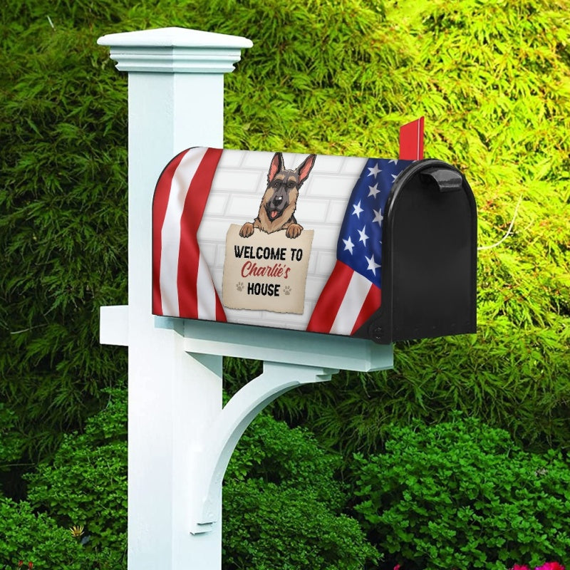 Welcome To My Home American Flag, Welcome To Our Home American Flag Mailbox Cover, Decoration For Dog Lovers
