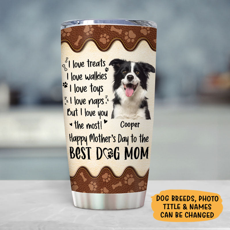 I Love Treats I Love Walkies, Personalized Tumbler Cup, Gifts For Dog Lovers