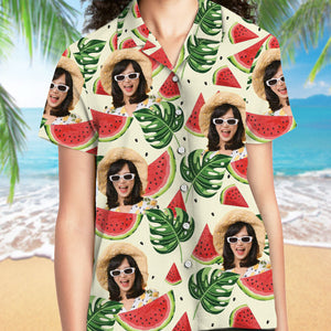 Tropical Fruits Hawaiian Pattern, Personalized Hawaiian Shirt, Custom Photo