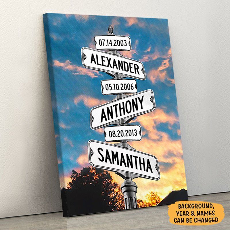 Custom Family Name Street Sign, Personalized Custom Canvas, Gift For F ...