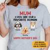PersonalFury Unisex "Favorite Human" Personalized Dog Mom Mother's Day Shirt - Custom Graphic Tee, 100% Cotton