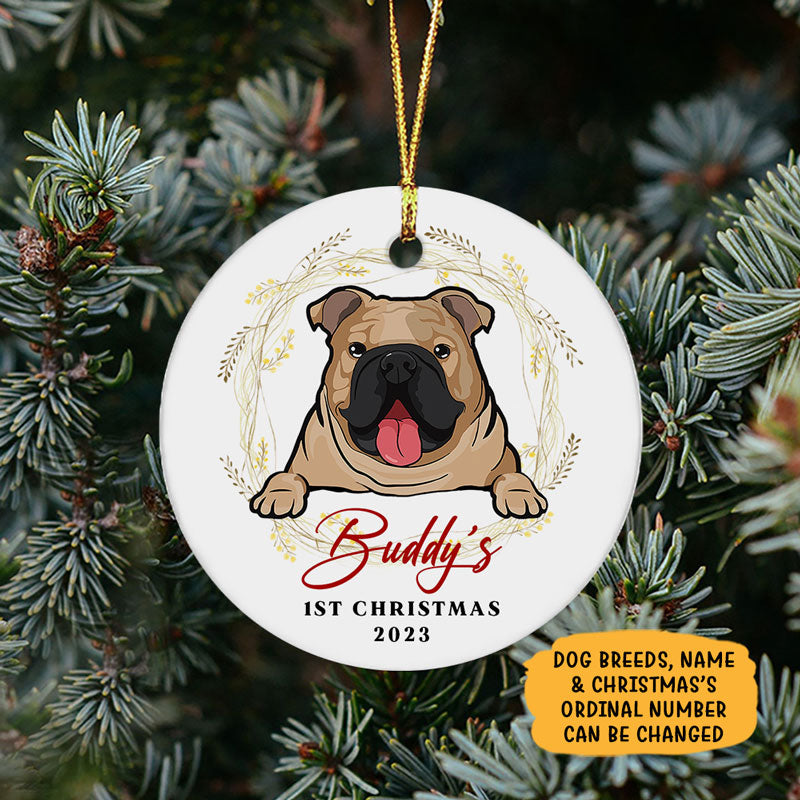 Unique Christmas Dog Ornaments, Personalized Circle Ornaments, Custom -  PersonalFury