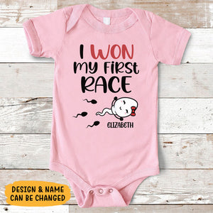 I Won My First Race, Personalized Baby Clothes, Custom Baby Onesies, Baby Shower Gifts