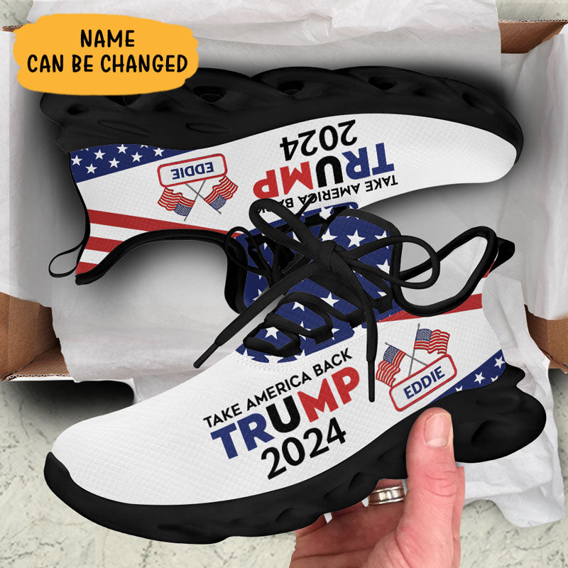Trump Take America Back MaxSoul Shoes, Personalized Trump Sneakers, Trump Shoes, Election 2024