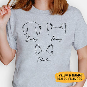 Dog Ears Outline Shirt, Personalized Shirt, Gift For Dog Lovers