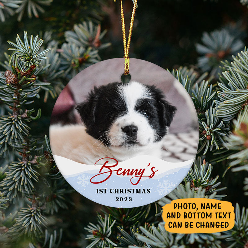 First Christmas Photo, Personalized Christmas Ornaments, Custom Photo Gift
